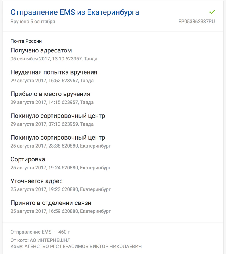 Ems Pochta Rossii Otslezhivanie Otpravlenij I Posylok Postal Ninja